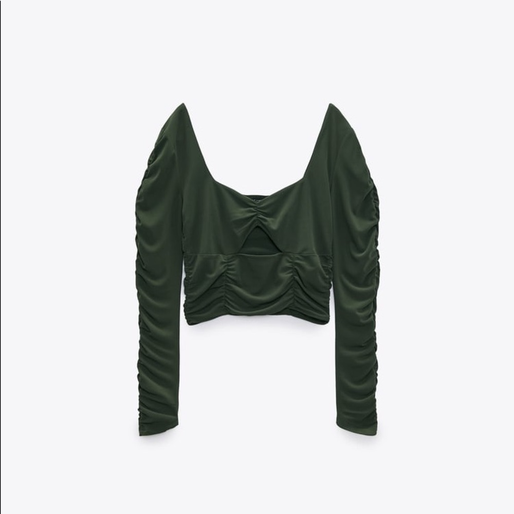 ZARA ruched cut out top